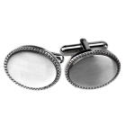 Cufflinks in stainless steel of oval shape, 20x15mm