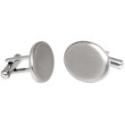 Cufflinks made of stainless steel, matted, 20x16mm