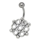 Belly button piercing with a retro design made of 925 silver 1.6x6mm / 1.6x8mm / 1.6x10mm / 1.6x12mm / 1.6x14mm