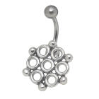 Belly button piercing with a retro design made of 925 silver 1.6x6mm / 1.6x8mm / 1.6x10mm / 1.6x12mm / 1.6x14mm