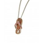 PLAYBOY necklace with flip-flop pendant and pink crystal stones