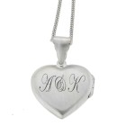 Heart-shaped medallion pendant made of 925 silver that can be opened with an individual engraving