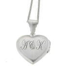 Heart-shaped medallion pendant made of 925 silver that can be opened with an individual engraving