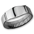Flexible stainless steel men's bracelet with plate