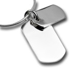 Double dog tag pendant made of 925 silver