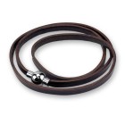 Brown leather bracelet with magnetic clasp
