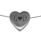 Elegant - heart-shaped stainless steel pendant with your desired engraving