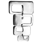 Belly button piercing in retro style rectangular with 925 silver design, motif 23x41mm