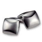 Stainless steel cufflinks, square curved 18x18mm
