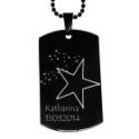 Pendant dog tag 29x50mm made of stainless steel with black PVD coating and individual engraving