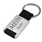 Rectangular key ring with nylon and metal and your desired engraving