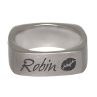 Square ring made of stainless steel with your desired engraving