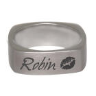 Square ring made of stainless steel with your desired engraving