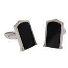 Stainless steel cufflinks, 20x12mm, black coated