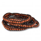 Leather bracelet with brown stone beads