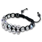 Shamballa style bracelet with multicolored glass beads