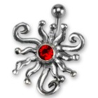 Bauchnabel Piercing aus Chirurgenstahl und Silber