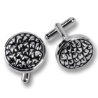 Cufflinks made of stainless steel, matted, rough surface