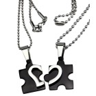 Partner pendant puzzle set including ball chains