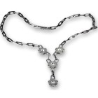 Steel necklace with flower design 41.0cm