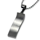 Pendant made of stainless steel with a wave design, 30x9mm