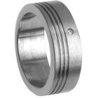 Titanium ring with diamond matte 3 side grooves and polished