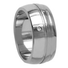 Partner ring in titanium with a diamond TID36