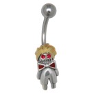 Belly button piercing with a zombie boy as a design 1.6x10mm
