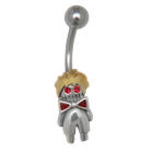 Belly button piercing with a zombie boy as a design 1.6x10mm