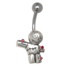 Belly button piercing with a zombie scarecrow design 1.6x10mm