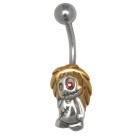 Belly button piercing with a zombie design of blond punks 1.6x10mm