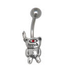 Belly button piercing with a Zombie Teddy Halloween, 1.6x10mm