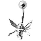 Navel piercing with flying putti angel