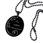 Pendant oval made of stainless steel PVD black coated with individual engraving, style dog tag