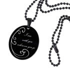 Pendant oval stainless steel PVD black coated individual engraving, style dog tag