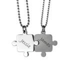 Partner pendant - puzzle - made of stainless steel with individual engraving