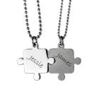 Partner pendant - puzzle - made of stainless steel with individual engraving