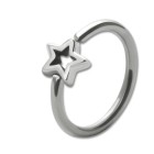 BCR with star motif made of surgical steel in 1.2mm thickness