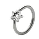 BCR with star motif made of surgical steel in 1.2mm thickness