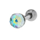 Helix ear piercing 1.2x6mm with 925 sterling silver design and disco stone