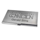 Very sober - business card case made of matt 316L stainless steel engraving