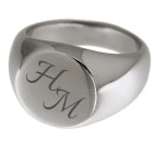 Signet ring made of stainless steel with a round engraving area with an individual engraving