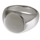 Signet ring made of stainless steel with a round engraving area, 15mm, matted