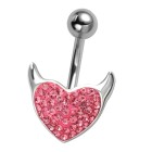 Navel piercing motif heart devil