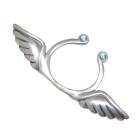 Breast clip made of 925 sterling silver Take me to Heaven - wings, crystal