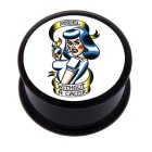 Acetal plug with PIN-UP motif - Rebel Girl