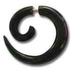 Water buffalo horn pseudo piercing, spiral