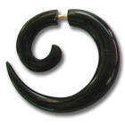 Water buffalo horn pseudo piercing, spiral