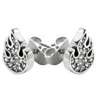 316L Ear studs, FLAME motif, crystals