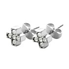 316L stud earrings, crystals in the shape of a cross